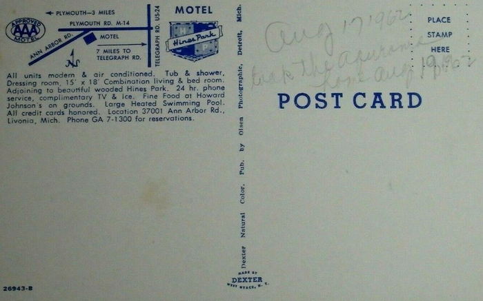 Hines Park Motel - Old Postcard (newer photo)